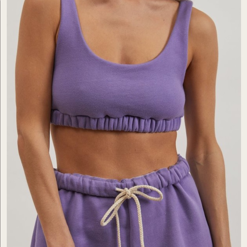 Donni purple eco-fleece sporty bra